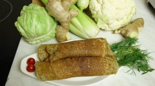 льняные блинчики с курицей Милена